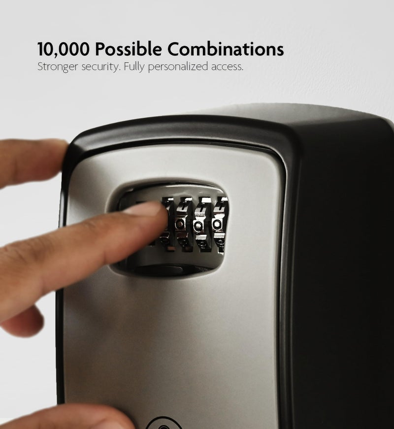 Iron Lock صندوق قفل المفاتيح Iron LockÂ® XXL للتثبيت على الحائط - صندوق مفاتيح خارجي مقاوم للماء مع هيكل معدني قوي و 4 أرقام - صندوق قفل للمفاتيح خارج المنزل، للإيجارات ووكلاء العقارات (رمادي، XXL) - Image 3